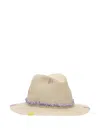 The Hat Gang Fringed Trim Fedora Hat In White