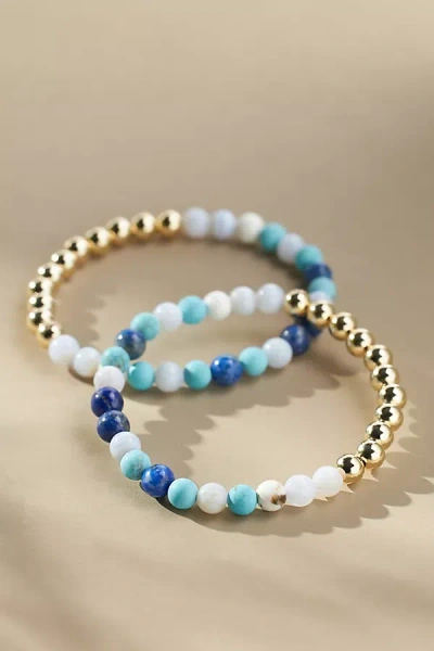 The Healer’s Collection N 16 Protection / Inner Strength Bracelets, Set Of 2 In Gold