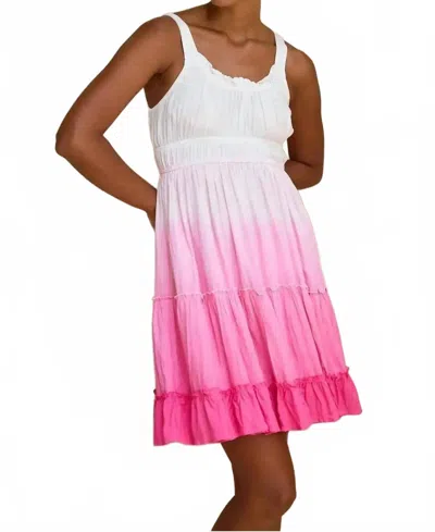 The Home Holiday Amanda Mini Dress In Rose Dip Dye In Multi