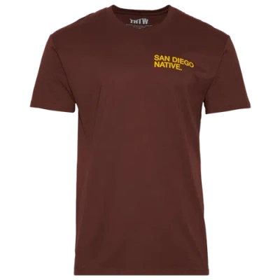 The Hometown Wave Mens  From San Diego T-shirt In Brown/yellow