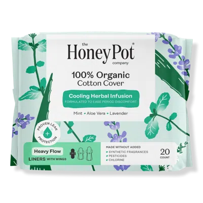 The Honey Pot Company Herbal Heavy Flow Pantiliners With Wings
