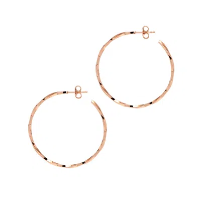The Hoop Station Men's Twist Lago Di Como Hoop Earrings - Rose Gold
