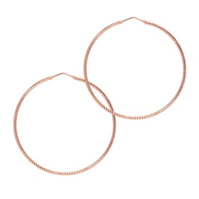 The Hoop Station Women's Sparkly Hoop Earrings Extra Large Rose Gold
