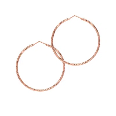 The Hoop Station Women's Sparkly Hoops Medium - Rose Gold