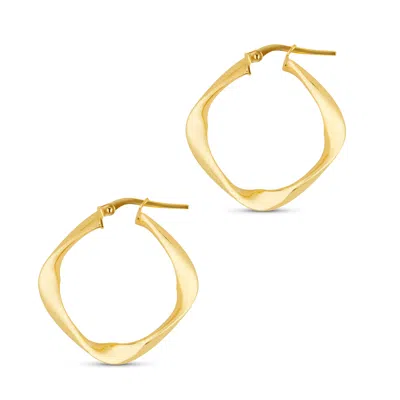 The Hoop Station Women's Square Hoops Smooth - Gold