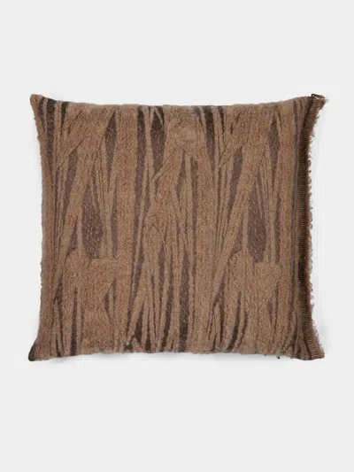 The House Of Lyria Abibo Mohair And Cotton Cushion (21.5in/55cm) In Brown