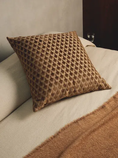 The House Of Lyria Abilio Cotton-blend Cushion (23.5in/60cm) In Brown