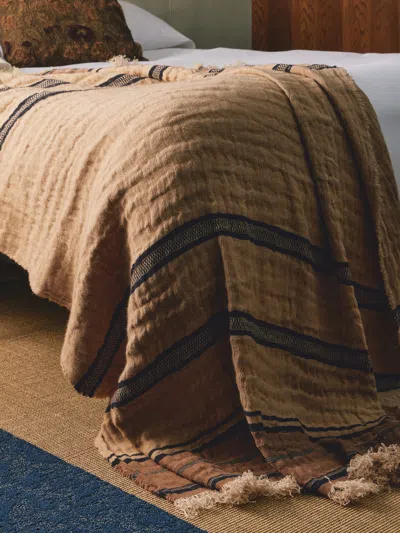 The House Of Lyria Bardo Jute And Cashmere Throw (78.5in/2m) In Brown