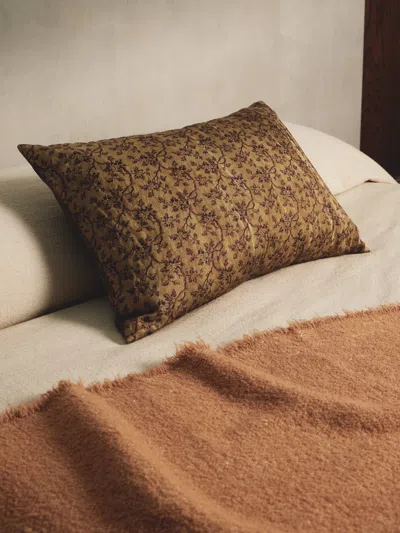 The House Of Lyria Belinda Cotton-blend Cushion (23.5in/60cm) In Brown