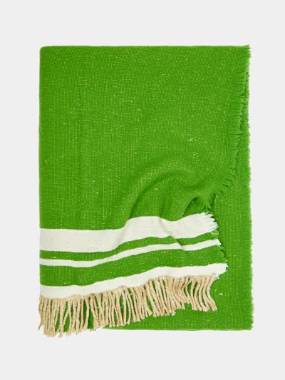 The House Of Lyria Boscaglia Hand-dyed Wool Throw  Abask Luxury Gift In Green
