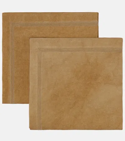 The House Of Lyria Esto Set Of 2 Napkins In Beige