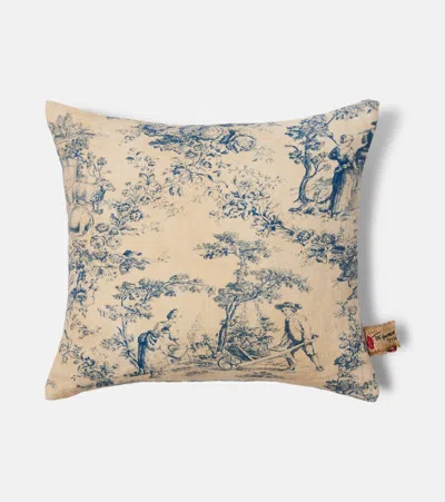 The House Of Lyria Glafira Linen Cushion In Brown