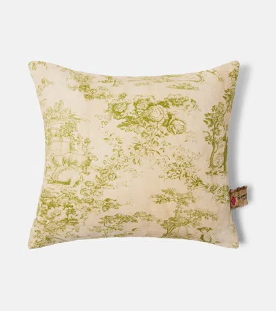 The House Of Lyria Glafira Linen Cushion In Brown
