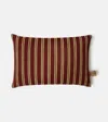 The House Of Lyria Glisente Striped Cotton And Linen Cushion In Red