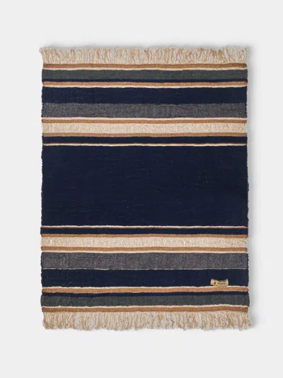 The House Of Lyria Jute And Wool Throw (78.5in/2m) In Blue
