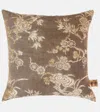 The House Of Lyria Kissen Scabiosa Aus Samt-jacquard In Grau