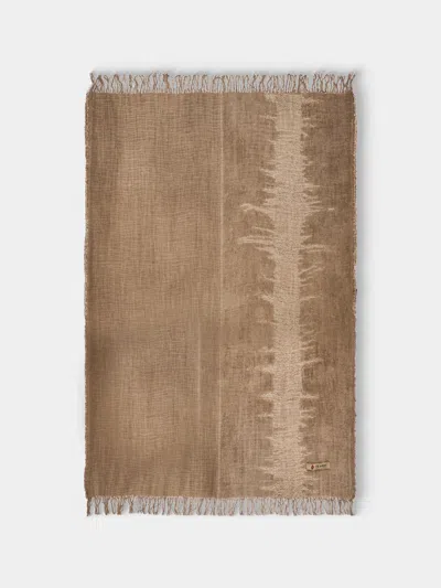 The House Of Lyria Linen-blend Bed Blanket (110in/2.8m) In Brown