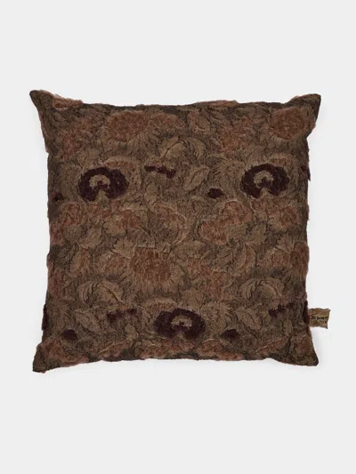 The House Of Lyria Lithops Wool And Cashmere Cushion (21.5in/55cm) In Brown