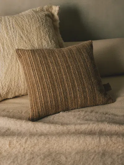 The House Of Lyria Lucidio Cotton-blend Cushion (17.5in/45cm) In Brown