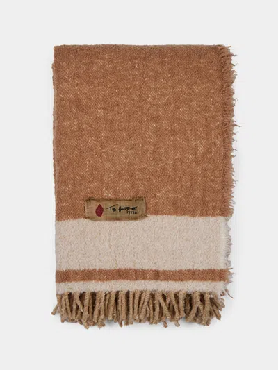 The House Of Lyria Paipote Silk And Camel Throw (75in/1.9m) In Brown