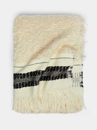 The House Of Lyria Palazzo Hand-dyed Wool Throw  Abask Luxury Gift In Neutral