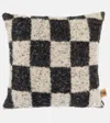 The House Of Lyria Ronce Checked Wool-blend Cushion In Grey