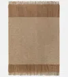 The House Of Lyria Rovere Fringed Wool And Linen-blend Blanket In Beige