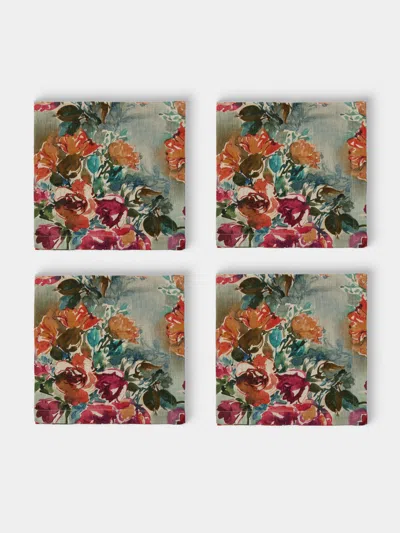 The House Of Lyria Set Of 4 Linen Napkins In Multi