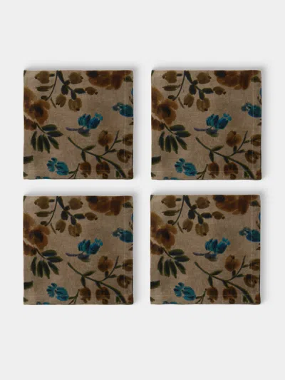 The House Of Lyria Set Of 4 Linen Napkins In Multi