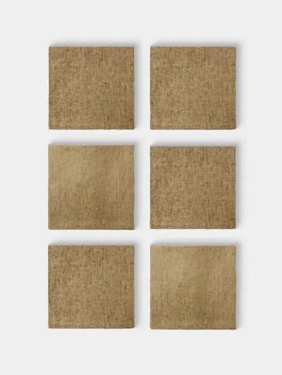 The House Of Lyria Set Of 6 Linen Napkins In Brown