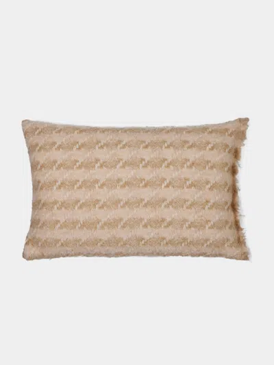 The House Of Lyria Temperanza Mohair And Wool Cushion (23.5in/60cm) In Brown