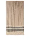 The House Of Lyria Tormentato Stripe-detail Cashmere Throw In Neutrals