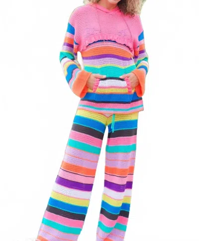 The House Of Perna Melanie Long Sleeve Hoodie In Multi