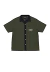 The Hundreds Giles Woven Military Green Men's Short Sleeve Shirt In Military Green