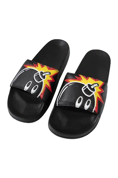 Pre-owned The Hundreds Men's  Adam Bomb Slides In Black