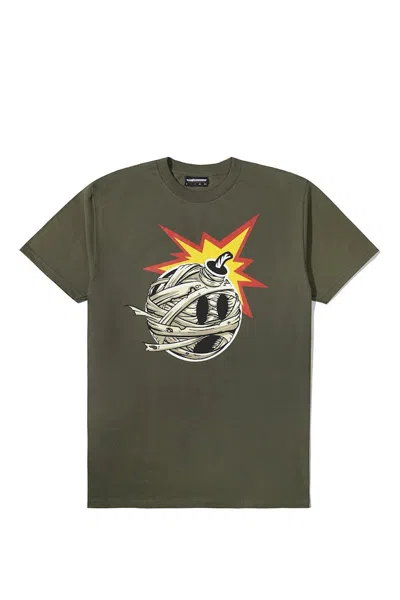Pre-owned The Hundreds Men's  X Blue The Great Mummified Adam T-shirt In Military Green
