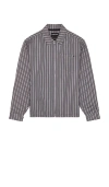 The Hundreds Padded Long Sleeve Woven Shirt In Grey