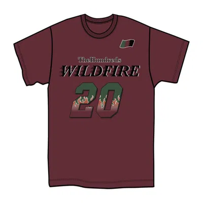 The Hundreds T23w101026 Wildfire Hockey T Shirt In Burgundy