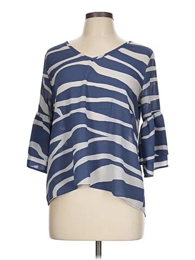 Pre-owned The Impeccable Pig 3/4 Sleeve Blouse In Blue