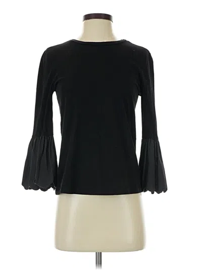 Pre-owned The Impeccable Pig 3/4 Sleeve Top Black Boatneck Tops