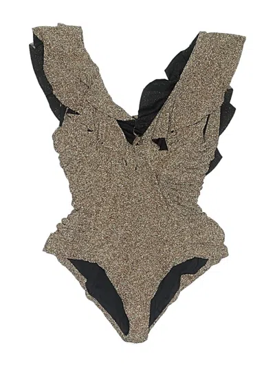 Pre-owned The Impeccable Pig One Piece Swimsuit In Gold