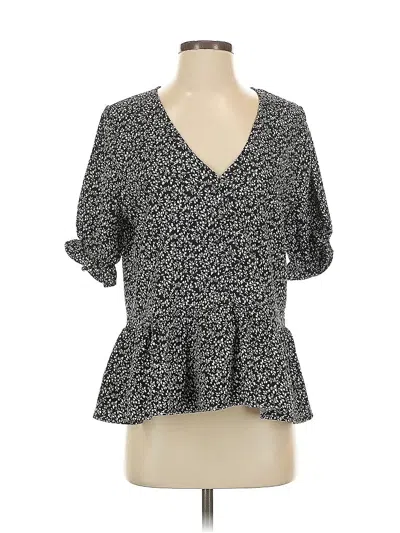 Pre-owned The Impeccable Pig Short Sleeve Blouse In Black