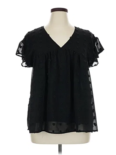Pre-owned The Impeccable Pig Short Sleeve Blouse In Black