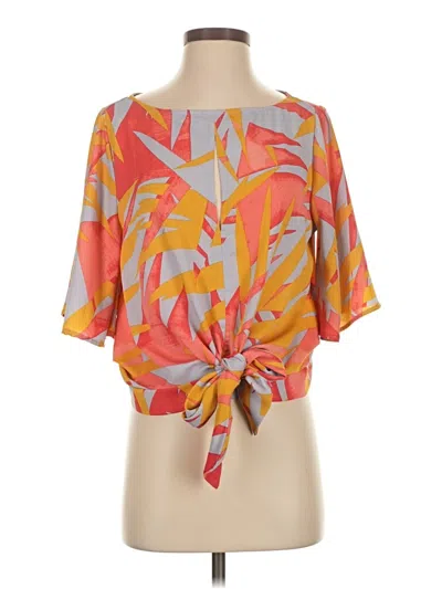 Pre-owned The Impeccable Pig Short Sleeve Blouse In Orange