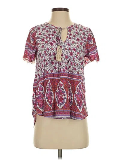 Pre-owned The Impeccable Pig Short Sleeve Blouse In Purple