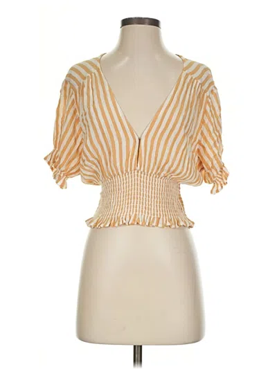 Pre-owned The Impeccable Pig Short Sleeve Blouse In Yellow