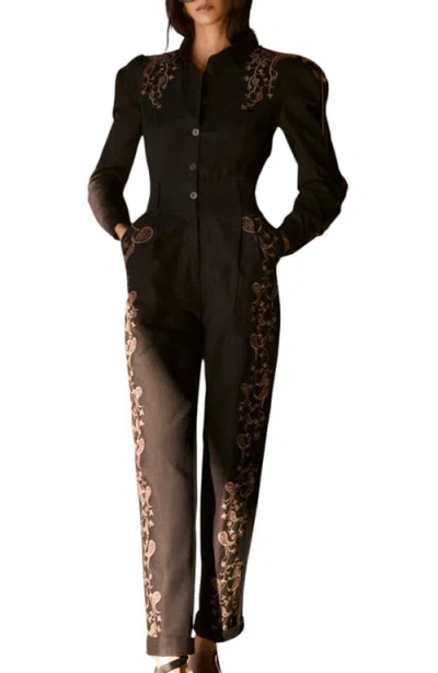 The Iq Collection Bare Jumpsuit In Black