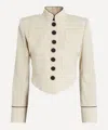 The Irish Twin Women's Jacki Cropped Wool-linen Jacket In Black