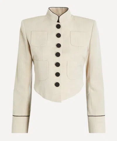 The Irish Twin Women's Jacki Cropped Wool-linen Jacket In Black