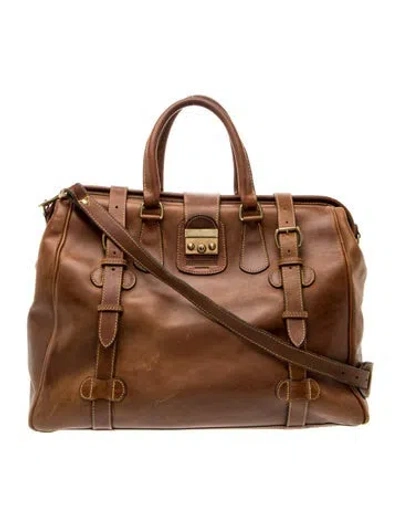Pre-owned The J. Peterman Co. Leather Crossbody Bag In Brown